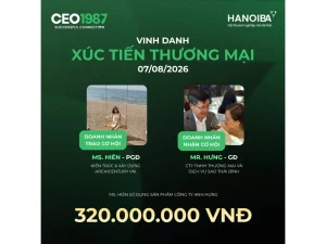 Ms. Hiên (Archicentury VN) trao cơ hội hợp tác 320 triệu đồng cho Mr. Hưng, chương trình Xúc Tiến Thương Mại CEO1987.