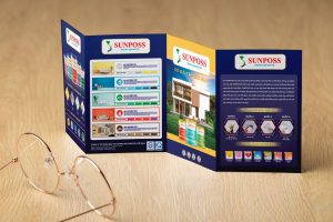 Brochure giới thiệu sản phẩm sơn Sunposs Việt Nam với bảng phối màu theo mệnh gia chủ và quy trình thi công sơn.